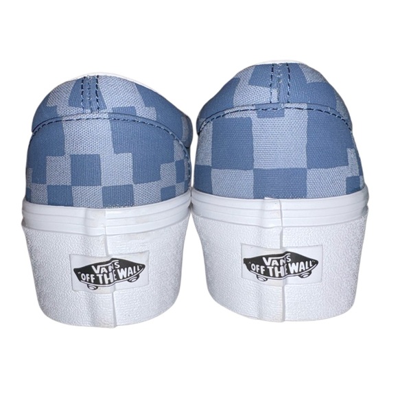 Vans Classic Slip On platform multi check blue size 7.5 Men / 9 Women - Picture 2 of 4